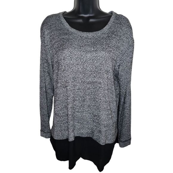 Two by Vince Camuto chiffon hem layered look top Large - Picture 1 of 7